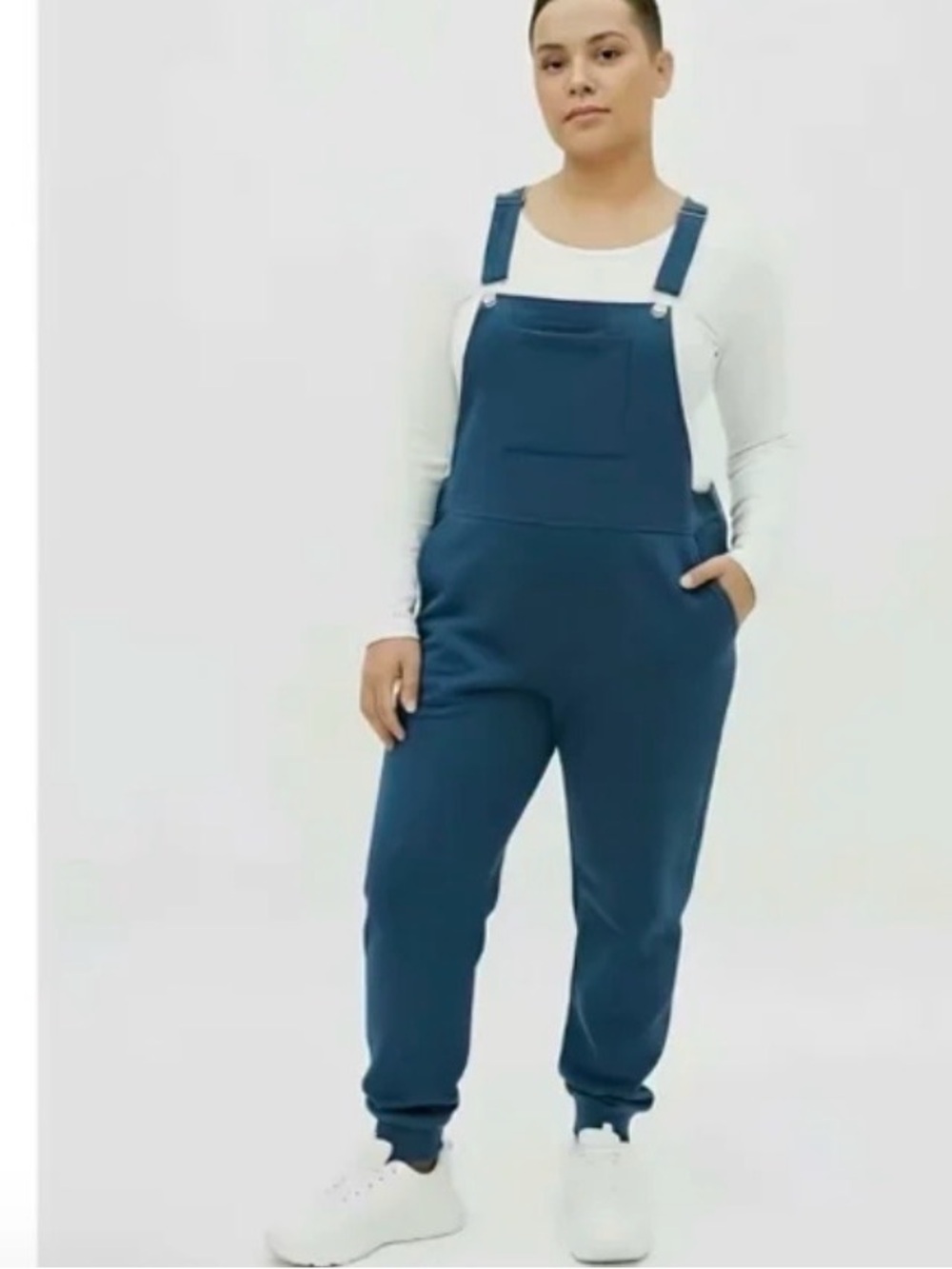 Swoveralls Cozy One-Piece Loungewear Sweatpants Overalls Navy Size S